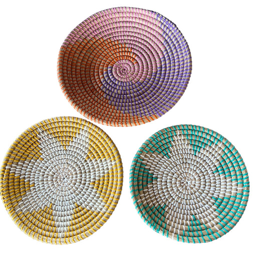 3-Piece Seagrass Wall Décor Baskets Set